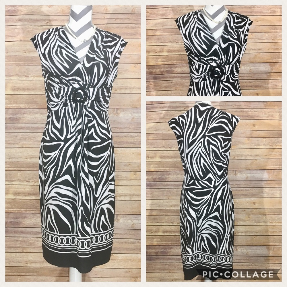 Glamour sleeveless sheath dress sexy zebra print